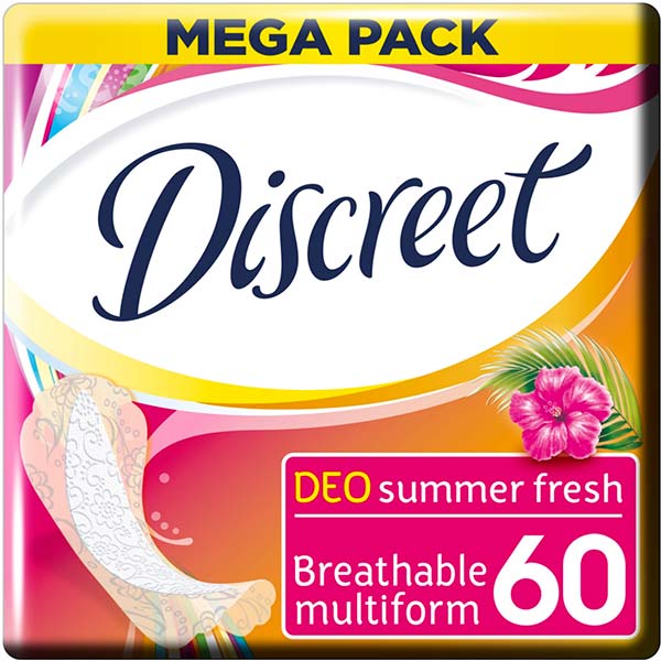 Прокладки ежедневные Discreet Deo Summer Fresh multiform normal 60 шт.