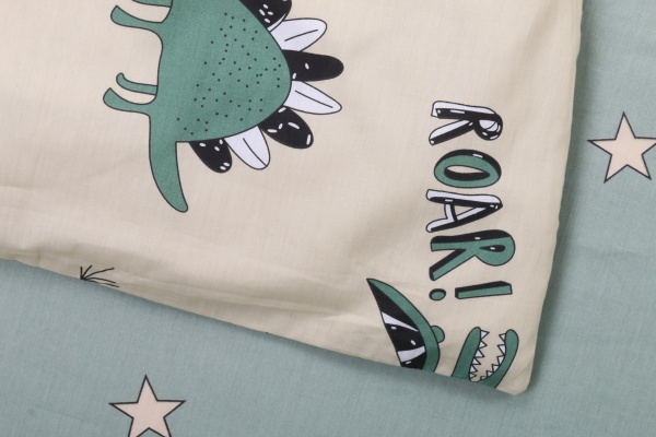 Комплект постільної білизни Динозаврики 2 зелений із малюнком Homeline 