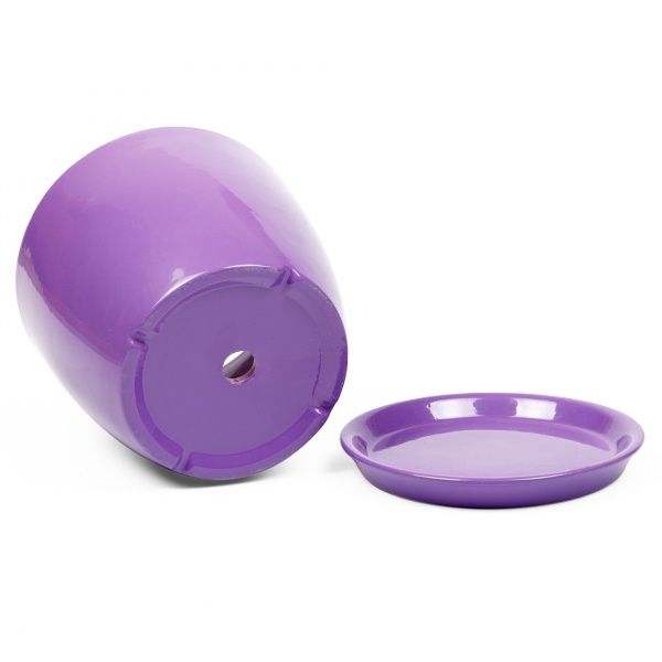 Горшок керамический Сонет премиум круглый 1л фиолетовый 