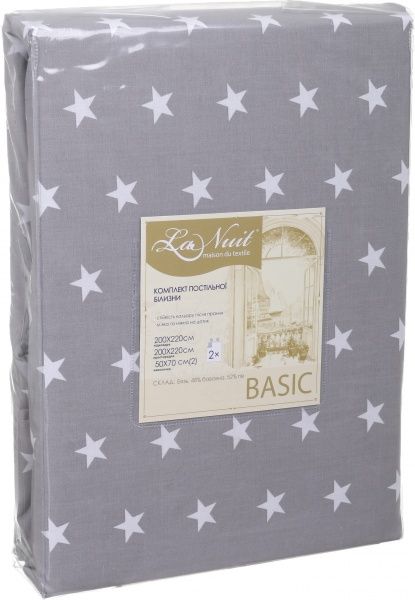 Комплект постельного белья Basic 2 серый La Nuit 