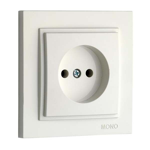 Розетка без заземления Mono Electric Despina без шторок без крышки белый 102-190022-116