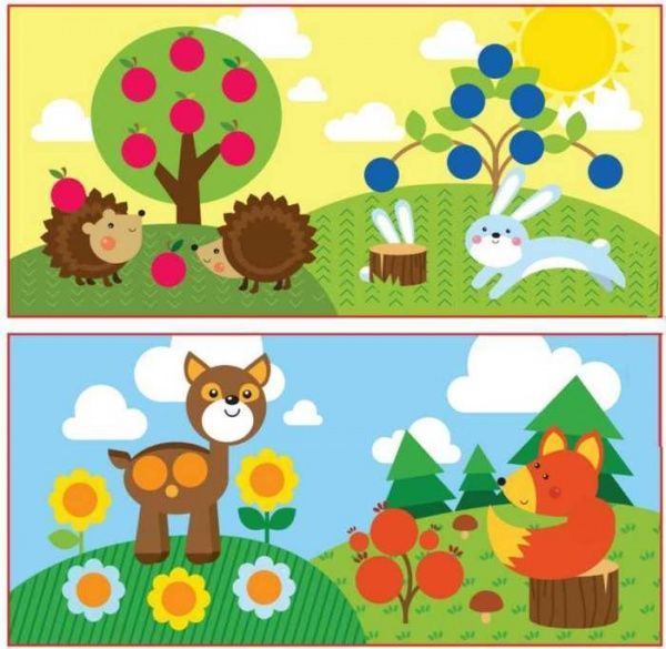 Книга «Підбери наліпки за розміром У лісі.» 978-966-939-195-7