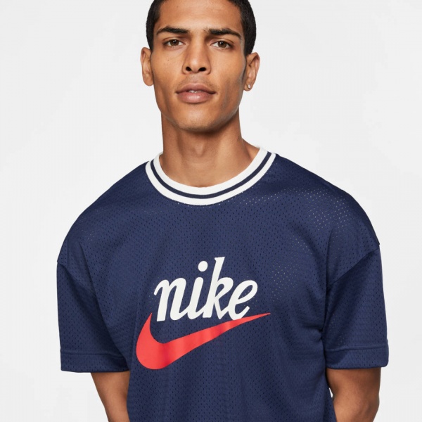 Футболка Nike M NSW HE TOP SS MESH GX BV2931-410 р.L темно-синій