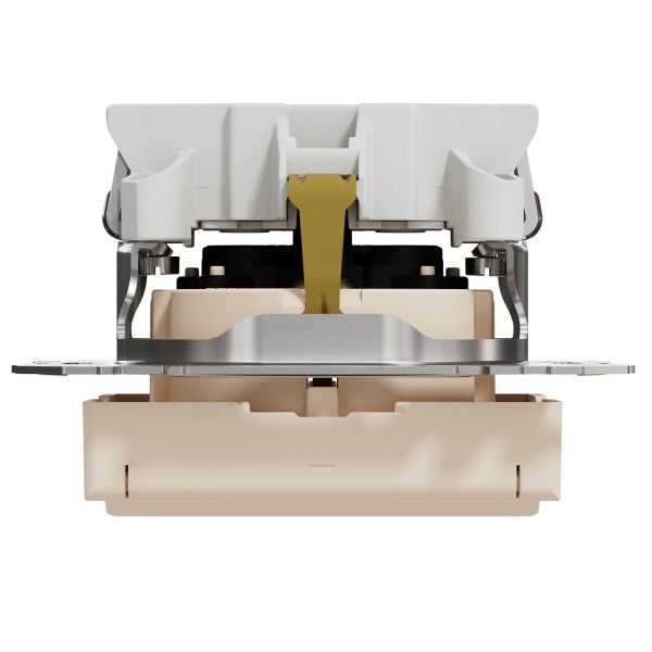 Розетка силова із заземленням Schneider Electric Sedna Design зі шторками з кришкою бежевий SDD112024