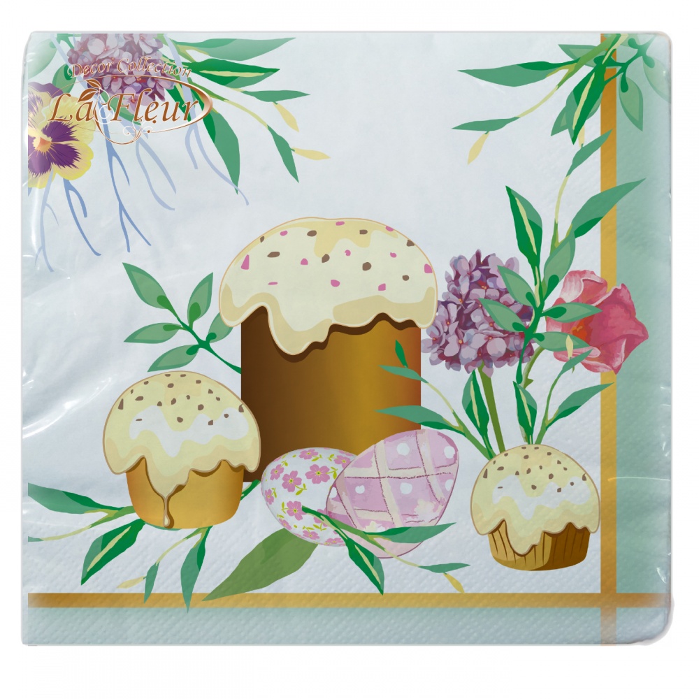 Салфетки столовые La Fleur Весенняя 33х33 см 16 шт.