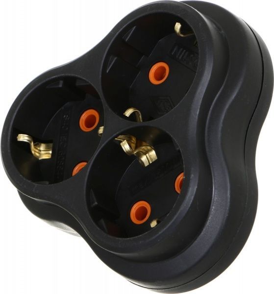 Комплект Nilson удлинитель + тройник с заземлением 3 гн. черный 2 м 