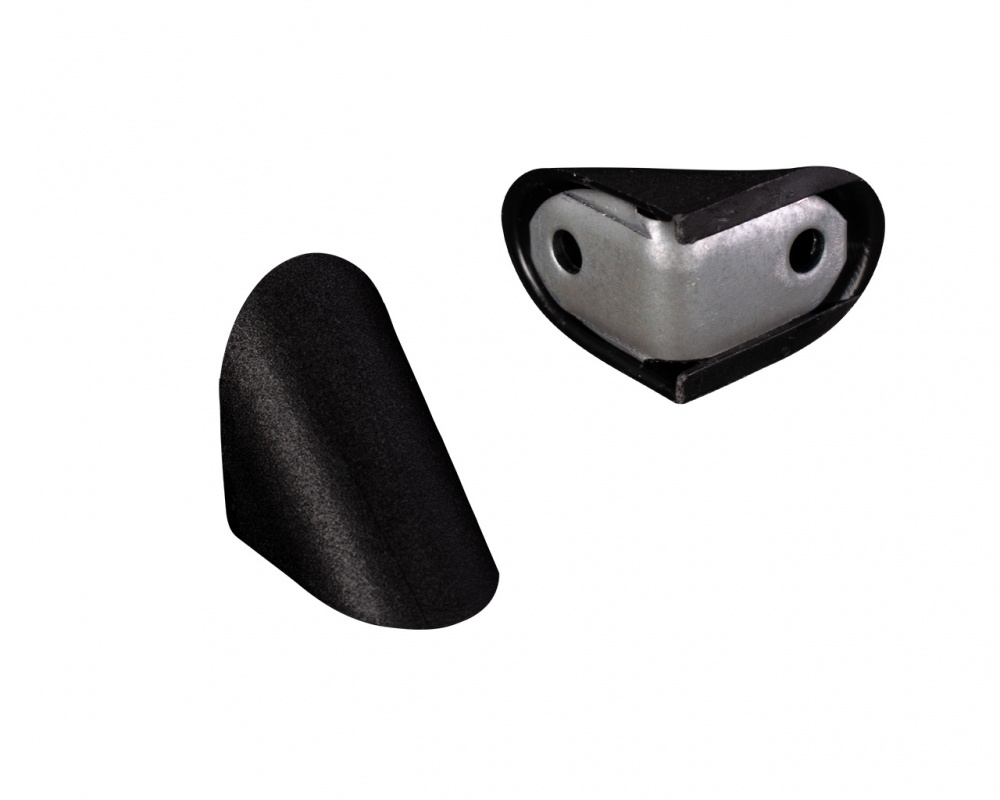 Крепление для полок DC уголок 19x27 мм металический одинарный с накладкой черный упаковка 2 шт