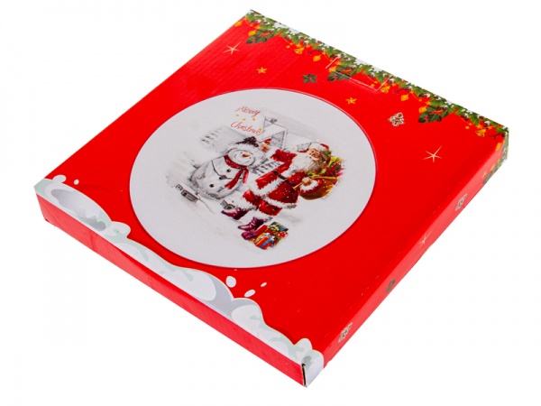 Тарелка Новый год. Дед Мороз со снеговиком 21 см 858-0019 Lefard