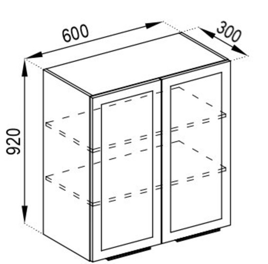 Шкаф верхний Світ Меблів 600x920x300 мм белый