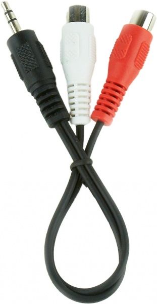 Кабель Cablexpert аудіо/стерео 0,2 м чорний (CCA-406) стерео аудіо, 3.5 мм/2 x RCA-тюльпан, 0.2 м 