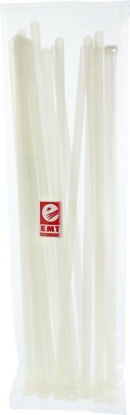 Стяжка с фиксатором многократная EMT 300х7,5 мм 20 шт. белый 