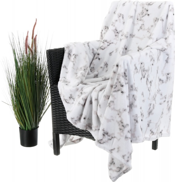 Плед Flannel Plush White Marble 160x200 см белый La Nuit 