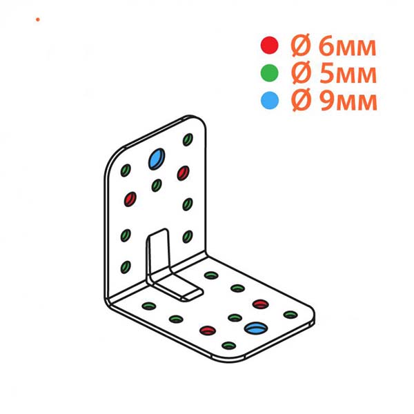 Кутник перфорований Kolchuga рівносторонній 70x70x55 мм 2,5 мм