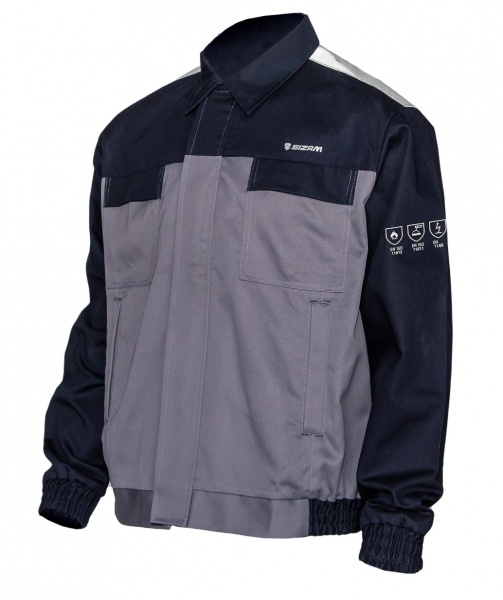 Куртка сварщика Sizam Newport р. XXL 30305 серо-синий