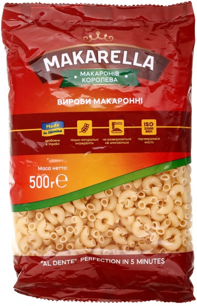 Макарони Макарелла Ріжки №7 500 г 