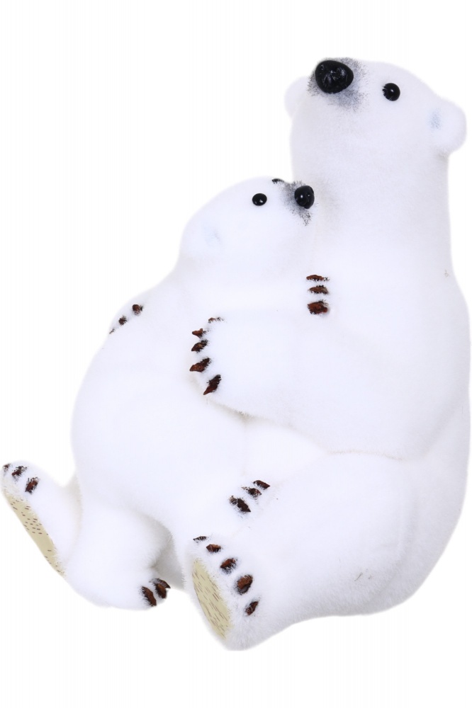 Декорация новогодняя семейка мишек белый 30х37 см