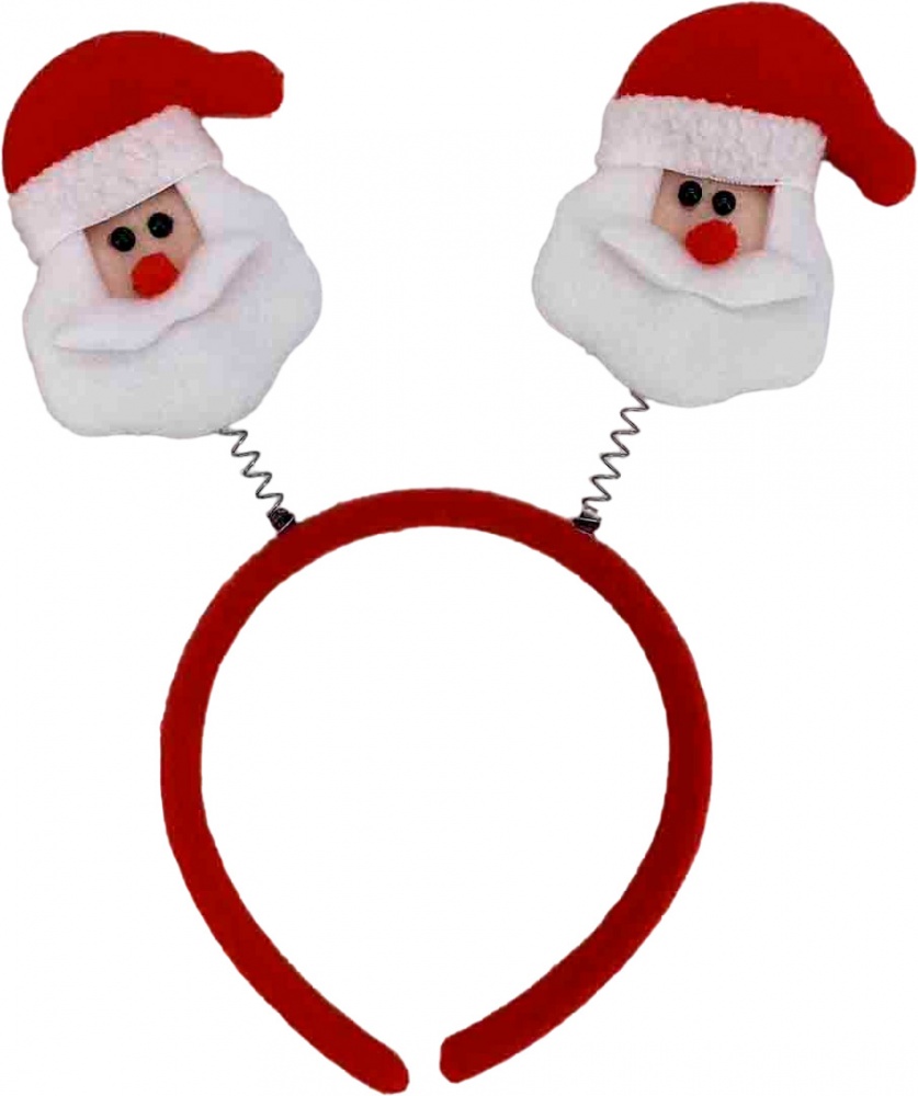 Обруч новогодний с санта-рожками 19х24 см