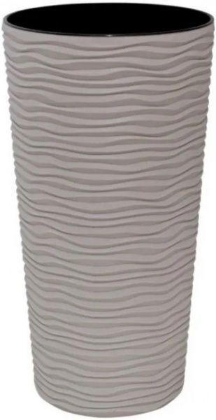 Вазон пластиковий Алеана Фьюжн d27*51см круглий 21л какао 