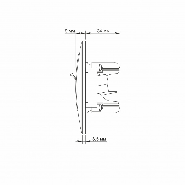 Розетка оконечная с заземлением Videx Binera TITANUM STANDARD IP20 белый ТF-ST-SK1PC-W