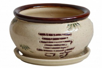 Горщик керамічний Оріана-Запоріжкераміка Плошка круглий бежевий (110-4-044) 