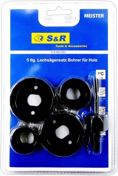 Набор коронок по металлу S&R по дереву 32-54 мм Meister