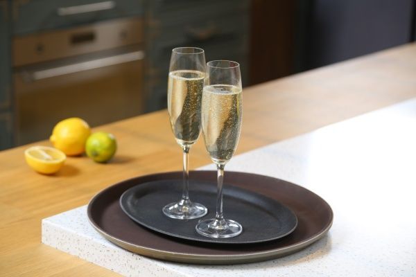 Таця кругла з високим бортом 32 см 1300CT black