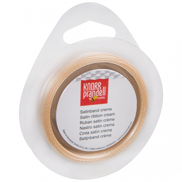 Стрічка декоративна Knorr Prandell Стрічка сатинова ribbon 3mm 10m cream 0,3 см 10 м світло-бежевий 