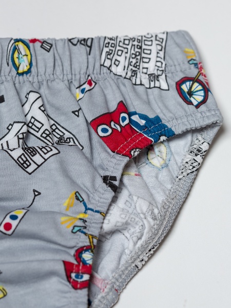Набор трусов Мамин Дом Машинки р.80-86 серый 21001 