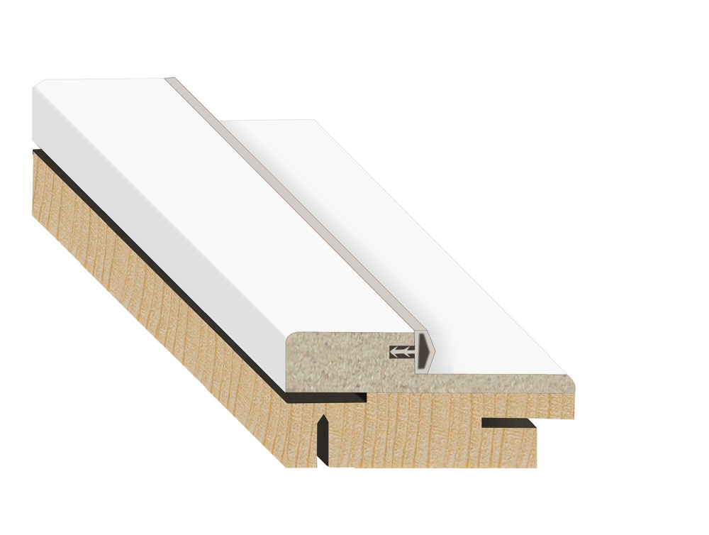 Дверная коробка телескопическая Porte Bianche компланарная Г-образная 2070х80 мм белый