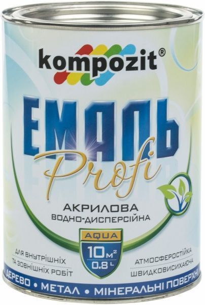 Емаль Kompozit акрилова Profi чорний глянець 0,8л