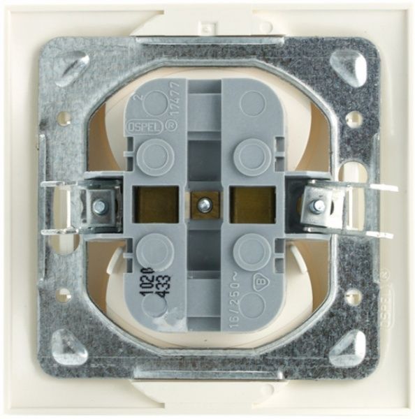 Розетка подвійна без заземлення Ospel Impresja 16 А 250 В без шторок кремовий