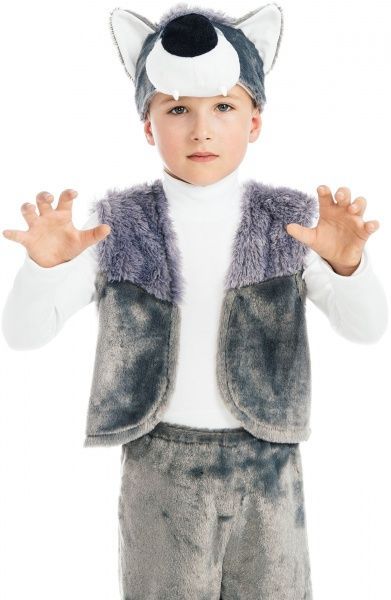 Костюм дитячий карнавальний КАРНАВАЛІЯ Вовк 4-7 років р.122 сірий 