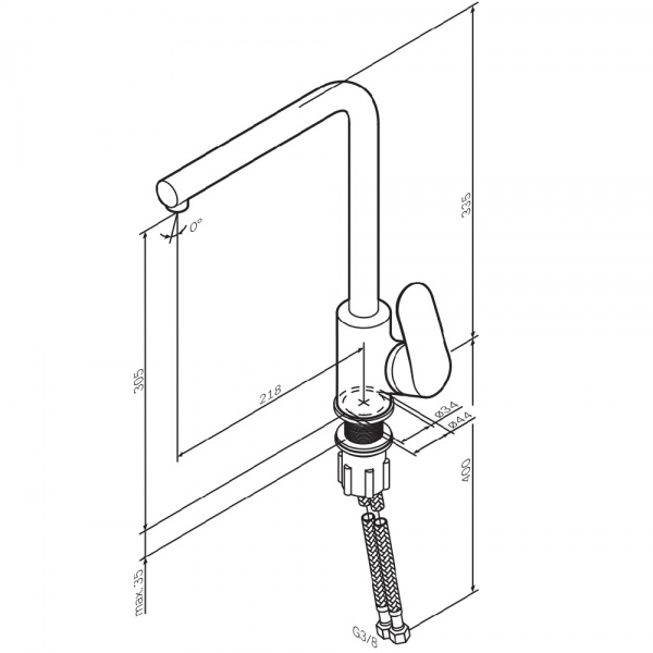Смеситель для кухни AM.PM Like черный F8005022