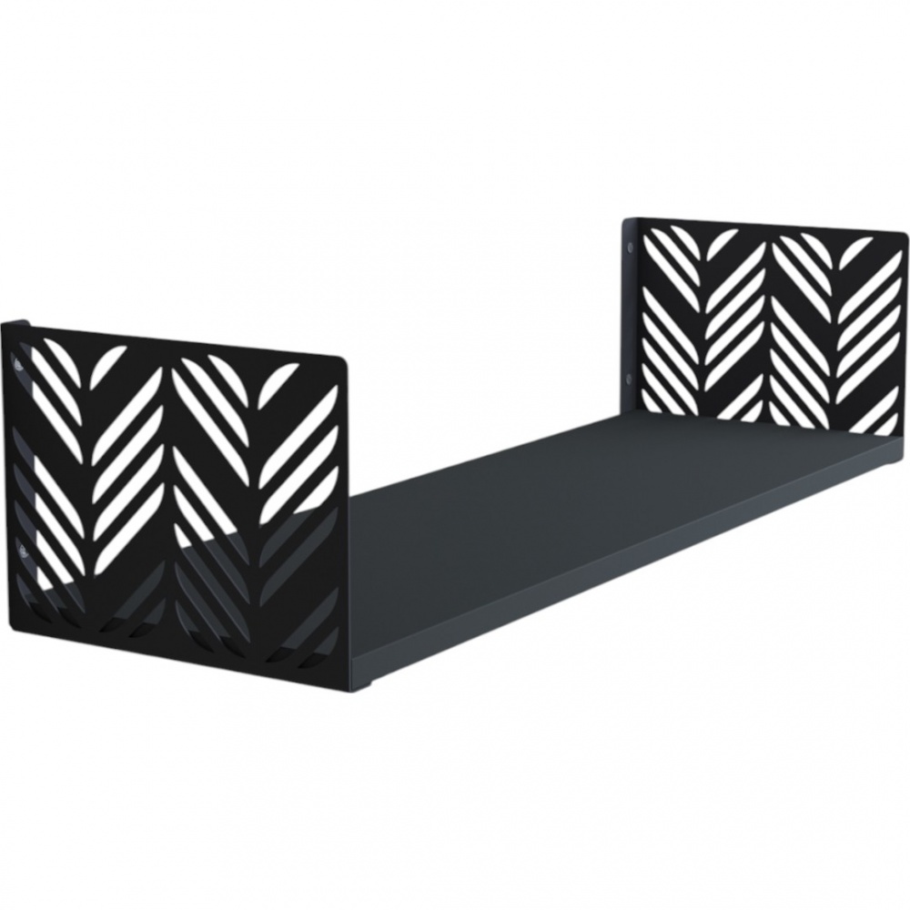 Полиця навісна Metkas Home Листя 170x800x220 мм антрацит (LPN01733 08022 11)