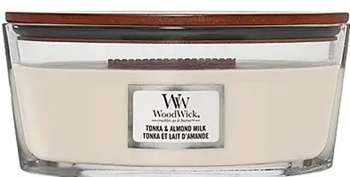 Свеча ароматическая Woodwick Ellipse Tonka & Almond Milk 453 г 