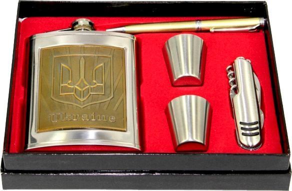 Набор подарочный с флягой Герб Украины A121