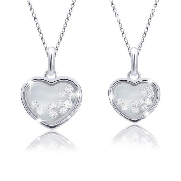 Кулон UMa&UMi Серце мале з рухливими безбарвними вставками