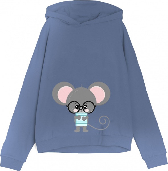 Худи для девочки KOSTA р.134 серо-голубой 1989-4 