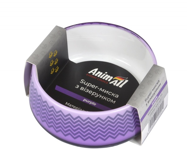Миска AnimAll для собак с узором PS05020 300 мл фиолетовый
