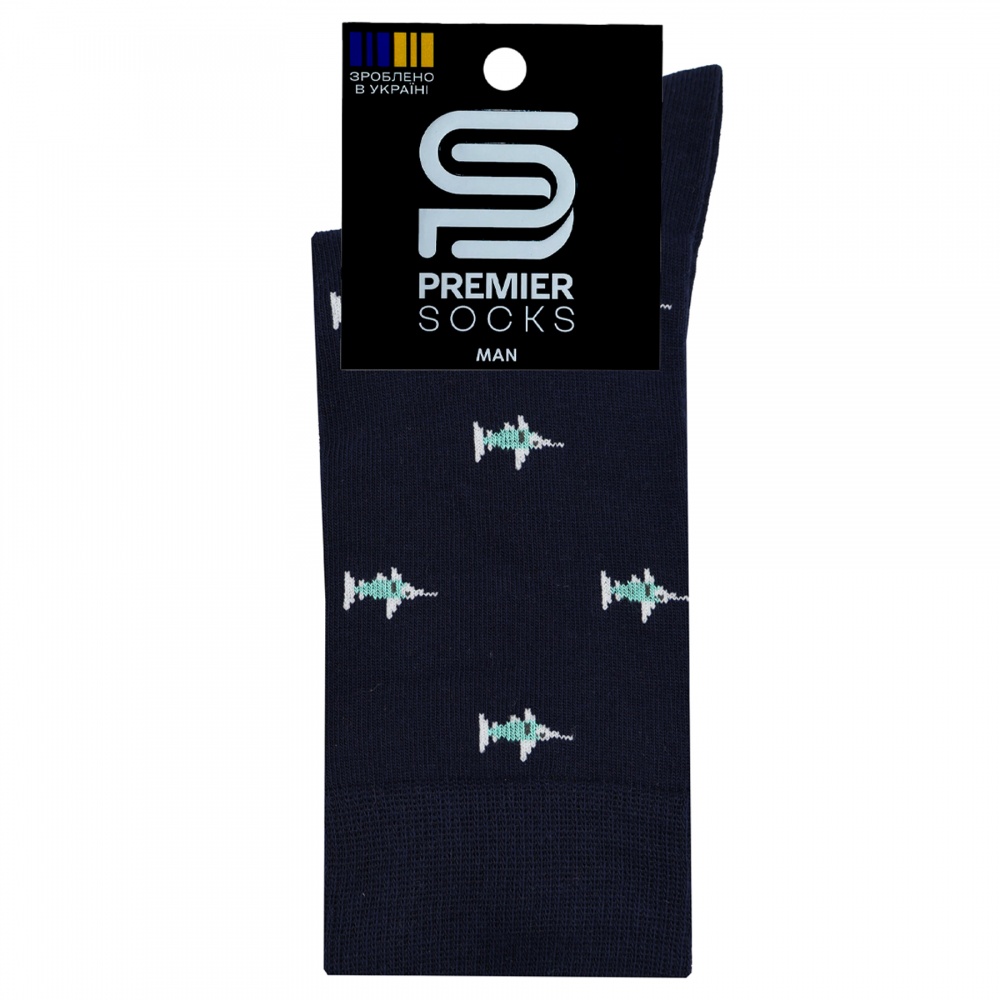 Шкарпетки чоловічі Premier Socks з акулами р.25 синій
