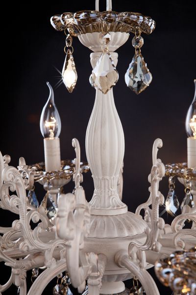 Люстра подвесная Strotskis Joanna 8x60 Вт E14 бело-золотистый/дымчатый прозрачный 3281/8 