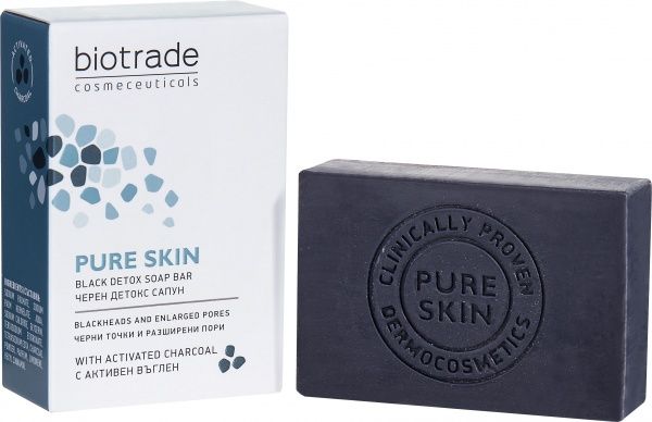 Мило Biotrade Pure Skin детокс для шкіри обличчя та тіла з розширеними порами 100 г
