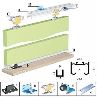 Система для раздвижных дверей Новатор 99 1.8 м 100 кг