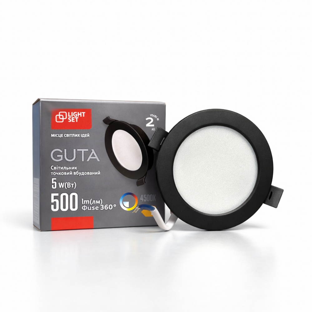 Светильник светодиодный встраиваемый LIGHT SET GUTA 05R 5 Вт LED-модуль 4500 К черный