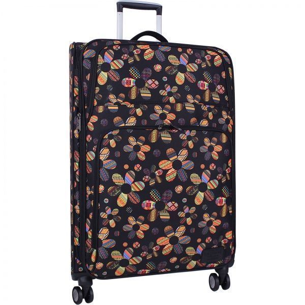 Чемодан Bagland Леон 90 л черный с рисунком 731 (0037966274) 
