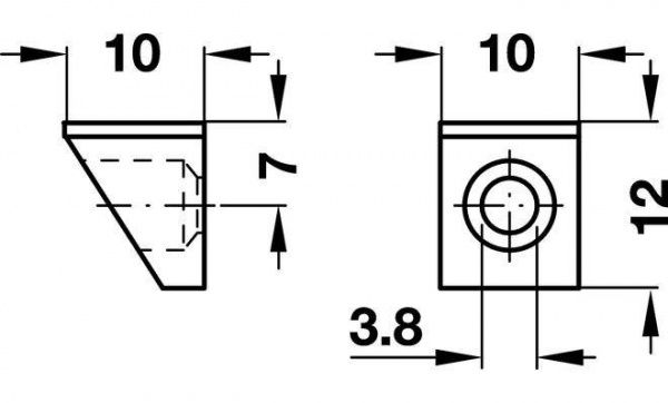 Держатель для полок Hafele никель 4 шт./уп.