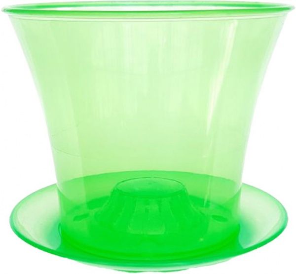 Горщик для орхідей Омела Орхідея 2,3 л круглий прозорий зелений 