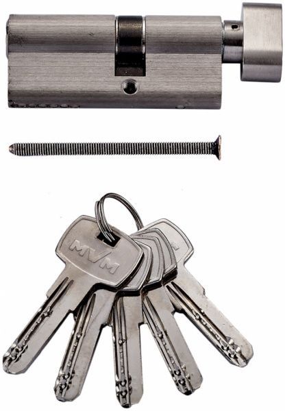 Цилиндр MVM Р6Р 35x30 ключ-вороток 65 мм матовый никель