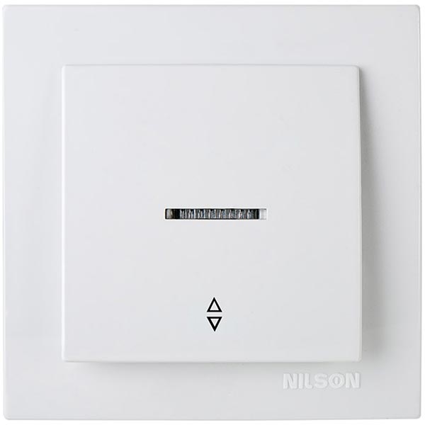 Выключатель одинарный Nilson Touran проходной с подсветкой белый