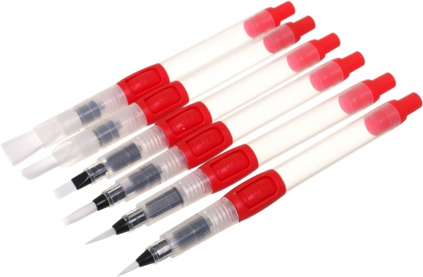 Набор кистей акварельные с резервуаром 6 шт 